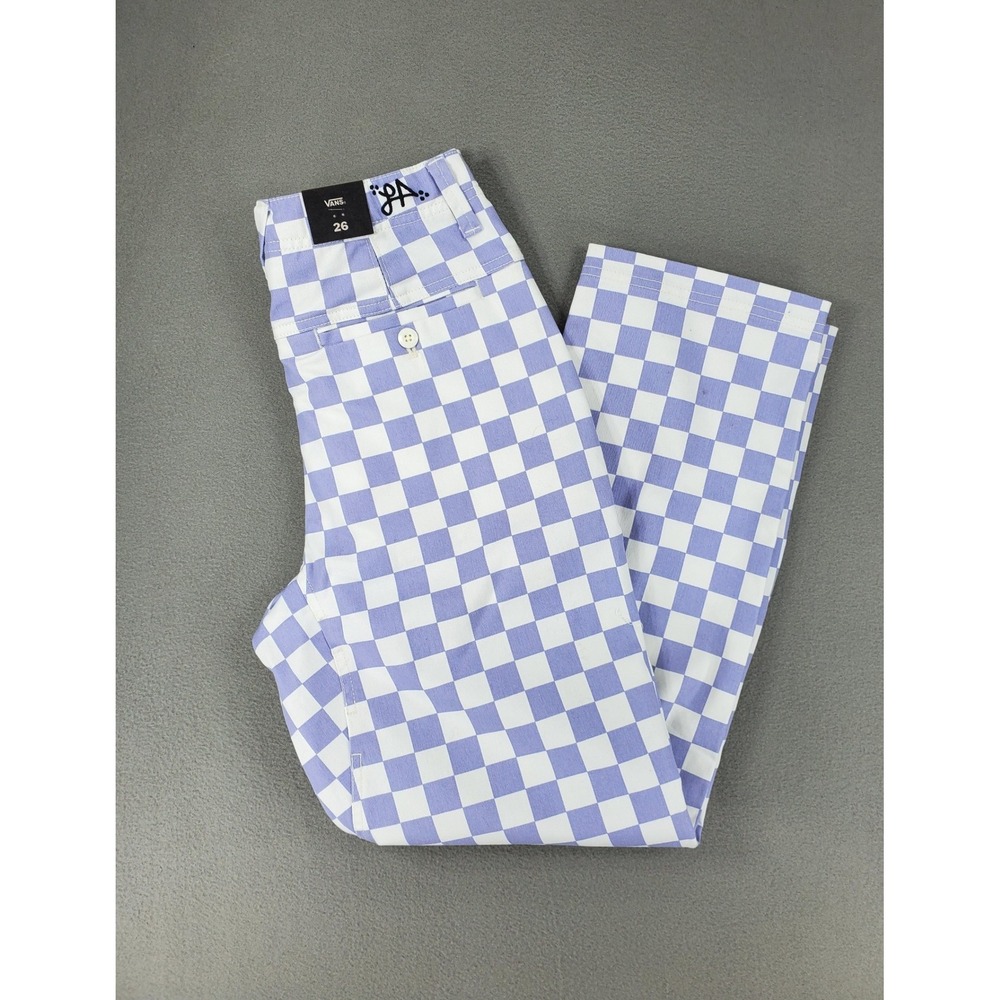 Vans Lizzie Armanto Chino Pants Womens 26 Purple Checkerboard Skater NEW